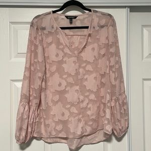 Ellen Tracy Sheer Pink Blouse